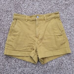 Everlane Shorts Short Mustard Yellow Cotton Utility High Rise Waist Size 6